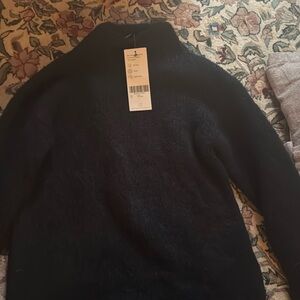 Black Brushed Boucle Funnel Neck, XXS, NWT